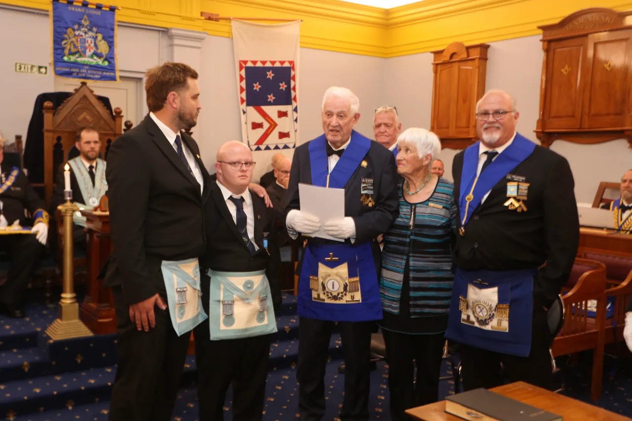 A presentation to brethren and guests during the meeting