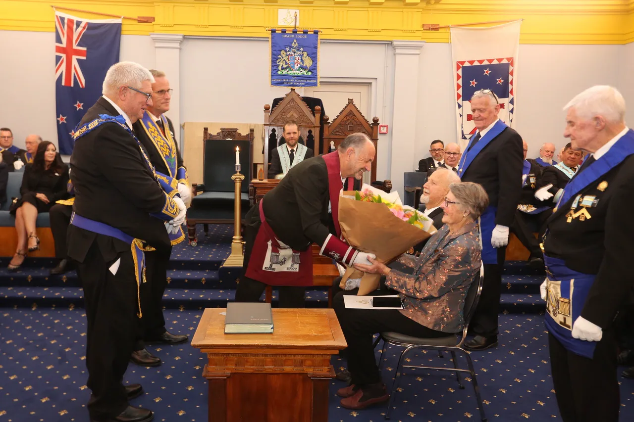 Flowers for Graham Richards and his wife
